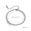 Bracelet tennis en acier titane argenté avec pierres de zircone cubique - Bracelet Pavé de Zircone Complet (70263) / Argent