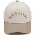 Dettaglio del ricamo MOTHER invertito su un cappello stile bicolore beige e kaki - 56-58CM Regolabile / Kaki Beige