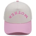 Cappellino da baseball bicolore rosa e crema con ricamo MOTHER rosa testurizzato - 56-58CM Regolabile / Beige Rosa
