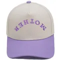 Two-tone cream and purple baseball cap featuring upside down purple MOTHER embroidery detail - 56-58CM Adjustable / Light Purple Seed Beads