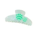 Pince à cheveux vert menthe irisée avec motifs de coquillages pour vacances d'été - Coquille Verte Vert Menthe Irisé (9)