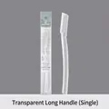 Single white long-handled safety eyebrow trimmer with sharp protective blade - Transparent Long Handle Single
