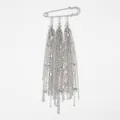 Eleganter silberner Quastenkette-Brosche-Anstecker mit metallischen Perlenakzenten - Quaste Geometrischer Anhänger Stil (0352) / Silber (0352)