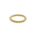 Minimalist 18k gold plated titanium steel twisted rope ring suitable for men and women - US 7 / Gold (JZ-00083)