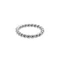 Minimalist silver twisted rope ring made of durable stainless steel for daily wear - US 7 / Steel Color (JZ-00083)