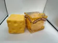 Giant realistic yellow cheese squishy toy for stress relief in its clear gift box - Cheese Squishy / Jumbo Size (1 Piece) / Yellow
