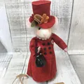 Handcrafted needle felted mouse figurine in a stylish red coat variant for decor - Red Mouse