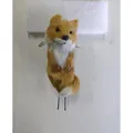 Handmade needle felted fox animal ornament with soft plush brown and white fur finish - Fox Hair Clip