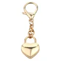 Goldener Herzschloss-Schlüsselanhänger mit Karabinerverschluss, Taschenanhänger - Großer Karabinerverschluss mit Langer Kette (Stil 4) / Gold