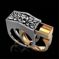 Vintage Punk-Totenkopf-Ring-Set mit einem kreativen geheimen Aufbewahrungsfach - Größe 6 / Schublade Verstecktes Fach Totenkopf Stil / zweifarbig