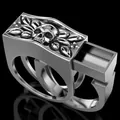 Kreatives Punk Totenkopf Ring Set mit geheimem Schiebefach in edler silberner Optik Design - Größe 6 / 2er Set / Silber Paar