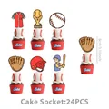 24-teiliges Set Baseball Cupcake Topper für Sport Geburtstagsparty Dekoration - Kleine Tortenaufsätze 24Stk