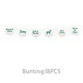 Golf themed party bunting with 18 pieces of ball shaped flags - Golf Ball Shape Bunting (Set of 6)