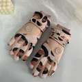 Dikke warme winterhandschoenen met luipaard- en sneeuwvlokpatronen voor fietsen buiten - Luipaard & Sneeuwvlok Stijl (102) / Roze