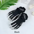 Dikke zwarte winterskihandschoenen met winddichte fleece en touchscreenfunctie - Living THE DREAM Bloemen Stijl (086) / Zwart
