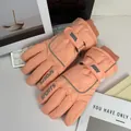 Warme perzikroze winter fietshandschoenen met touchscreen vingers en reflecterende strips - Reflecterende Strip Touchscreen Outdoor Stijl (SPORTS) / Oranje
