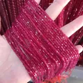 Leuchtend rote 2-3 mm quadratische Natursteinperlen für die DIY Schmuckherstellung - 62-Roter Korund (Synthetischer Rubin)
