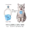 Adjustable pet pearl necklace with a stylish blue flower charm for cats and small dogs - One Size / Pearl Blue Flower