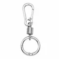 Hochwertiger Schlüsselanhänger aus Silberlegierung mit Karabiner und Rundspaltring - Silber