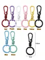Set bunter Schlüsselanhänger aus Legierung in 8 Farben mit Größenangabe 8,5 cm Länge - bunt
