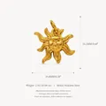 Gold-plated sun face pendant made of stainless steel with weight and dimensions - Sun Charm