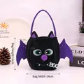 Plush Halloween bat-shaped candy bag for kids with purple wings and 12cm height. - Vampire With Wings Handbag