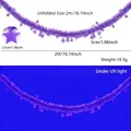 Purple fluorescent star tinsel garland 2m length for festive party and Christmas decoration - 2 Meter Pack / Fluorescent Macaron Purple