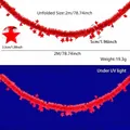 2m fluorescent red star tinsel garland for festive party and holiday decorations - 2 Meter Pack / Fluorescent Macaron Red