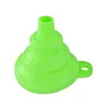 Collapsible bright green silicone kitchen funnel for space-saving liquid transfer and storage - Small Green - OPP Bag