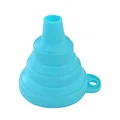 Compact and collapsible blue silicone funnel for versatile kitchen use portable design - Large Blue - Bulk