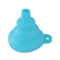 Blue collapsible silicone mini kitchen funnel for oil and liquid transfer storage - Small Blue - OPP Bag