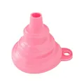 Compact collapsible pink silicone funnel for kitchen liquids portable storage design - Small Pink - Bulk