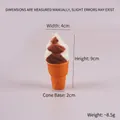 Langsam zurückfederndes Schokoladen-Vanille-Softeis-Waffel-Squishy-Spielzeug 9 cm - Anhänger-Stil / S / Kaffeebraun