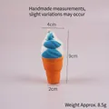 Langsam aufsteigendes blau-weißes PU-Eiscreme-Squishy-Spielzeug zum Stressabbau - Anhänger-Stil / S / Blau