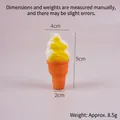 Gelb-weißer PU Slow Rebound Simulation Eiscreme Squishy Spielzeug Anhänger, 9cm Höhe - Anhänger-Stil / S / Gelb