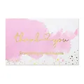 Carte de remerciement aquarelle rose avec texte doré élégant pour les petites entreprises - Style de carte 116-Rose avec marquage à l'or / 50 pièces/paquet (5.4x9cm)