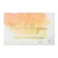 Carte de remerciement élégante en aquarelle pour le soutien aux petites entreprises - Style de carte 117 (Aquarelle jaune chaud bronzage) / 5.4x9cm (50 pièces/paquet)