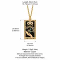 Tarot Magician pendant necklace in gold-plated copper with measurements and weight - Magician