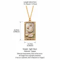 Collana con ciondolo carta dei tarocchi dorata con luna e stelle, specifiche incluse. - La Luna (Conchiglia di Abalone)