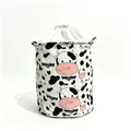 Large capacity fabric laundry hamper with cute cartoon cow print and drawstring - Cow Pattern (Drawstring)