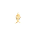 Gold-plated stainless steel fishbone pendant charm for DIY jewelry making projects - Gold