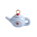 Charming light blue stainless steel teapot pendant for DIY necklaces and bracelets - Blue Teapot Pendant (Style 2)