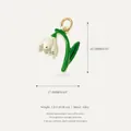Dainty snowdrop flower pendant in white and green enamel, 1.8g alloy accessory. - 1 White Orchid