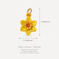 Detailed yellow flower pendant alloy charm with measurement specs for jewelry design - 3 Yellow 6-Petal Flower