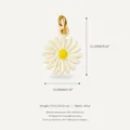 Elegant white daisy flower charm pendant made of alloy with small golden loop detail - 4 White Daisy