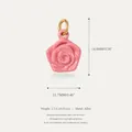 Colgante de rosa rosa delicado con anillo dorado para accesorios de joyería DIY - 5 Rosa Rosa / Rosa