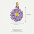 Pequeño colgante de flor de margarita púrpura en aleación para joyería DIY, 17mm x 13.6mm - 8 Margarita Púrpura / Púrpura