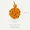 Colgante floral naranja con cierre de aleación que muestra dimensiones y peso - 9 Peonía Naranja / Naranja