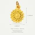 Delicado colgante floral de esmalte amarillo con dimensiones detalladas y peso total - Crisantemo Amarillo (10)