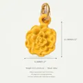 Colgante de flor de esmalte amarillo para la fabricación de joyas de aleación metal - Peonía Naranja Pequeña (12)